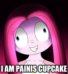 Size: 700x757 | Tagged: safe, pinkie pie, g4, female, image macro, meme, painis cupcake, pinkis cupcake, solo