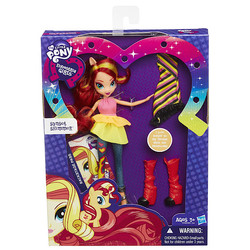 Size: 515x515 | Tagged: safe, sunset shimmer, pony, unicorn, equestria girls, g4, my little pony equestria girls: rainbow rocks, boots, box, brushable, clothes, doll, dress, female, sandals, solo, toy