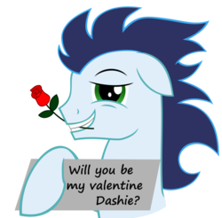 Size: 901x887 | Tagged: safe, artist:madzik0107, soarin', pony, g4, female, hearts and hooves day, male, rose, ship:soarindash, shipping, simple background, solo, stallion, straight, transparent background, valentine's day