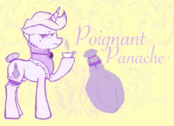 Size: 1280x928 | Tagged: safe, artist:wolfreich, oc, oc only, oc:poignant panache, pony, unicorn, futa, intersex, nudity, perfume, sheath, solo, tea