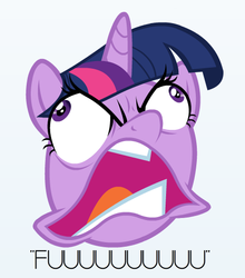 Size: 453x514 | Tagged: safe, artist:mikesouthmoor, twilight sparkle, g4, faic, female, fuuuuuu, meme, rage face, rage guy, reaction image, simple background, solo