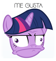 Size: 451x494 | Tagged: safe, artist:mikesouthmoor, twilight sparkle, g4, female, me gusta, meme, reaction image, simple background, solo