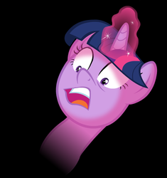 Size: 611x651 | Tagged: safe, artist:mikesouthmoor, twilight sparkle, g4, female, meme, omg face, reaction image, simple background, solo