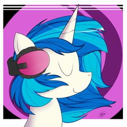 Size: 2000x2000 | Tagged: safe, artist:anon3mau5, dj pon-3, vinyl scratch, g4, bust, female, high res, solo