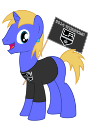 Size: 600x796 | Tagged: safe, artist:avastindy, oc, oc only, clothes, flag, hockey, los angeles, los angeles kings, nhl, shirt, solo, sports, stanley cup finals, winner