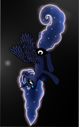 Size: 954x1526 | Tagged: safe, artist:aitanaru, princess luna, g4, crying, falling, female, sad, solo