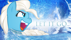 Size: 1920x1080 | Tagged: safe, artist:gray-gold, artist:mickeymonster, artist:vipeydashie, pony, castle, disney, elsa, frozen (movie), let it go, ponified, solo, vector, wallpaper