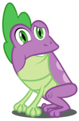 Size: 196x300 | Tagged: safe, artist:alanquest, spike, frog, g4, male, simple background, solo, species swap, transparent background