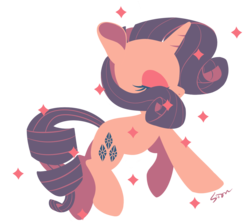 Size: 1264x1135 | Tagged: safe, artist:sion, rarity, g4, eyes closed, female, limited palette, simple background, solo, sparkles, transparent background