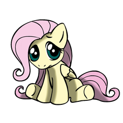 Size: 894x894 | Tagged: safe, artist:colorphiliac, artist:megasweet, fluttershy, g4, colored, female, filly, solo, younger