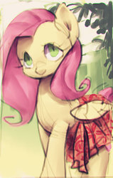 Size: 324x508 | Tagged: dead source, safe, artist:frali, fluttershy, pegasus, pony, g4, clothes, female, skirt, solo