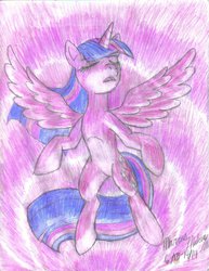 Size: 784x1018 | Tagged: safe, artist:semijuggalo, twilight sparkle, alicorn, pony, g4, female, solo, traditional art, twilight sparkle (alicorn)