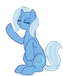 Size: 500x600 | Tagged: safe, artist:lulubell, trixie, pony, unicorn, g4, female, hatless, mare, missing accessory, simple background, solo, white background