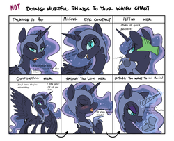 Size: 1280x1040 | Tagged: dead source, safe, artist:nohooves, nightmare moon, oc, oc:anon, alicorn, pony, annoyed, bedroom eyes, blushing, chart, disembodied hand, doing loving things, eyes closed, female, looking at you, looking back, mare, meme, moonabetes, nose wrinkle, not doing hurtful things to your waifu, open mouth, petting, scrunchy face, smiling, spread wings, tsundere moon, waifu, wavy mouth, we don't normally wear clothes