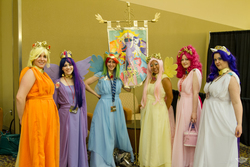 Size: 1224x816 | Tagged: safe, applejack, fluttershy, pinkie pie, rainbow dash, rarity, twilight sparkle, human, g4, cosplay, irl, irl human, mane six, photo, twilight sparkle (alicorn)