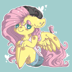 Size: 1024x1024 | Tagged: safe, artist:pegsie, fluttershy, pegasus, anthro, g4, female, hipster, solo