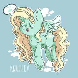 Size: 1024x1024 | Tagged: safe, artist:pegsie, oc, oc only, angel, pegasus, pony, solo