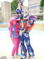 Size: 720x960 | Tagged: safe, pinkie pie, human, g4, cosplay, irl, irl human, optimus prime, photo, transformers