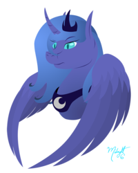 Size: 667x834 | Tagged: safe, artist:midnightsix3, princess luna, lunadoodle, g4, bust, colored pupils, female, s1 luna, simple background, solo