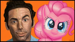 Size: 800x450 | Tagged: safe, artist:joshwillz, pinkie pie, g4, cosmo kramer, crossover, michael richards, seinfeld, uncanny valley