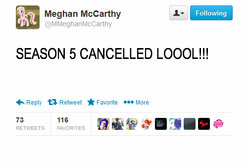 Size: 505x331 | Tagged: safe, fail troll, fake, faker than a three dollar bill, meghan mccarthy, op didn't even try, op is a duck, op is trying to start shit, op started shit, seems legit, text, troll, trolling attempt, twitter, wrong font