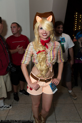 Size: 1365x2048 | Tagged: artist needed, safe, applejack, human, g4, 2013, cosplay, dragon con, front knot midriff, irl, irl human, midriff, photo, solo