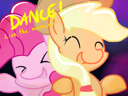 Size: 1600x1200 | Tagged: safe, artist:edrian, applejack, pinkie pie, g4, dancing, lights, nightclub, party