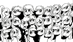 Size: 836x483 | Tagged: safe, artist:darkhestur, oc, oc only, pony, monochrome, traditional art