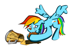 Size: 1269x816 | Tagged: safe, artist:zeeclaw, rainbow dash, g4, the super speedy cider squeezy 6000, cider, cider dash, eating dirt, female, solo