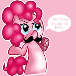 Size: 500x500 | Tagged: artist needed, source needed, safe, pinkie pie, g4, female, moustache, pad, solo