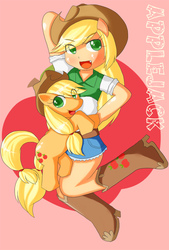 Size: 900x1329 | Tagged: safe, artist:arai, applejack, equestria girls, g4, female, pixiv, solo, square crossover