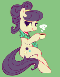 Size: 869x1123 | Tagged: safe, artist:30clock, suri polomare, pony, g4, coffee, crossed legs, cup, female, looking at you, solo