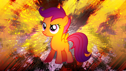 Size: 1920x1080 | Tagged: safe, artist:enemyd, artist:shelmo69, scootaloo, g4, female, solo, vector, wallpaper