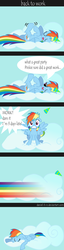 Size: 1280x5000 | Tagged: safe, artist:daniel-h-n, rainbow dash, pegasus, pony, g4, cloud, comic, female, late, late for work, mare, sleeping, solo