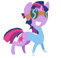 Size: 609x571 | Tagged: safe, artist:angelstar000, twilight sparkle, g4, ask-thecolts, clothes, cosplay, costume, dusk shine, evil genius twilight, goggles, rule 63, solo, tumblr crossover
