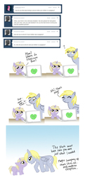 Size: 500x1000 | Tagged: safe, derpy hooves, dinky hooves, pegasus, pony, ask dinkydoo, g4, ask, comic, computer, female, mare, sex education, tumblr