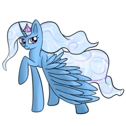 Size: 1024x1024 | Tagged: safe, artist:blueyedred, trixie, alicorn, pony, g4, alicornified, crown, female, race swap, simple background, solo, transparent background, trixiecorn