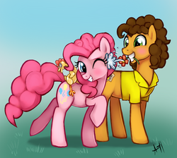 Size: 600x538 | Tagged: safe, artist:skeleion, cheese sandwich, pinkie pie, g4, female, male, prank, ship:cheesepie, shipping, straight