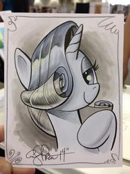 Size: 768x1024 | Tagged: safe, artist:andy price, rarity, g4, female, grayscale, monochrome, solo, traditional art