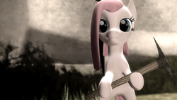 Size: 1920x1080 | Tagged: safe, artist:gergta, pinkie pie, g4, 3d, female, gmod, pickaxe, pinkamena diane pie, rock farm, solo