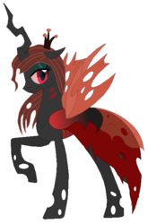 Size: 411x621 | Tagged: safe, artist:owe-b-1, oc, oc only, changeling, changeling queen, changeling oc, changeling queen oc, female, red changeling, simple background, solo, white background