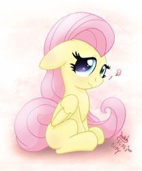 Size: 1000x1200 | Tagged: safe, artist:joakaha, fluttershy, g4, female, filly, heart, simple background, solo