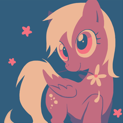 Size: 500x500 | Tagged: safe, artist:raichi, derpy hooves, pegasus, pony, g4, female, flower, limited palette, mare, solo