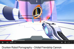 Size: 636x426 | Tagged: safe, drunken robot pornography, orbital friendship cannon, reference, video game, youtube link