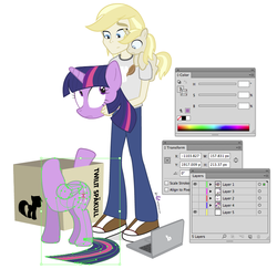 Size: 835x811 | Tagged: safe, artist:dm29, twilight sparkle, oc, oc:colin nary, human, equestria girls, g4, colt, computer, equestria girls-ified, eye contact, flash, headless, human ponidox, ikea, laptop computer, male, modular, ponysona, twilight sparkle (alicorn)