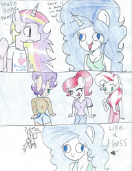 Size: 1688x2200 | Tagged: safe, artist:macroscopicponies, princess cadance, anthro, g4, traditional art, wat