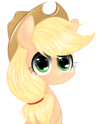 Size: 1024x1280 | Tagged: safe, artist:mite-lime, applejack, earth pony, pony, g4, bust, female, simple background, solo, transparent background