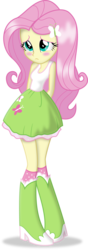 Size: 3707x10502 | Tagged: safe, artist:thisismyphotoshoppin, fluttershy, equestria girls, g4, ashamed, blouse, clothes, dress, female, fluttershy's skirt, legs together, sad, shame, shy, simple background, skirt, solo, tank top, transparent background