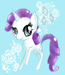 Size: 700x800 | Tagged: safe, artist:geekpony, rarity, g4, blushing, chibi, female, looking at you, smiling, solo