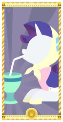 Size: 400x775 | Tagged: safe, artist:janeesper, rarity, g4, camping outfit, cup, drinking, female, queen of cups, queen of hearts, solo, straw, tarot card